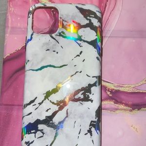Velvet caviar holo  white marble iPhone 11 Pro Max case